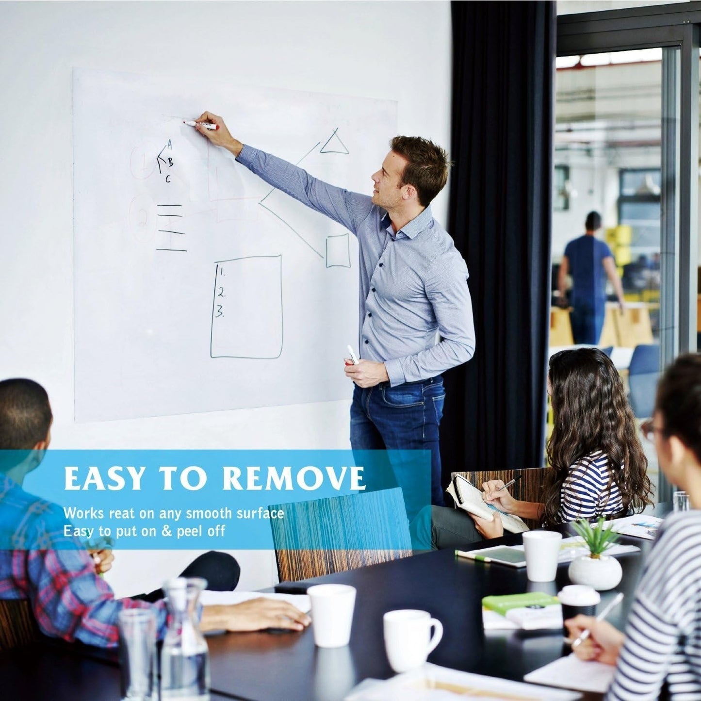 Self-Adhesive Whiteboard Wall Decal with Marker