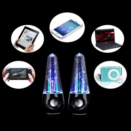 Water Dancing Bullet Speakers – Colorful LED Sound Magic